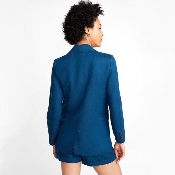 NWOT Frank and Oak purple pink double breasted linen blend blazer, XL - Picture 7 of 10